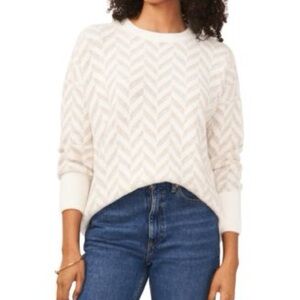 Vince Camuto Cream Chevron Sweater